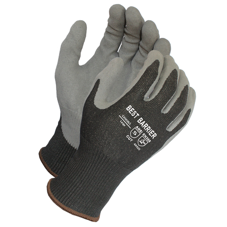 BEST BARRIER A5 Cut Resistant, Black, Luxfoam Coated Glove, L,  CA5638L12